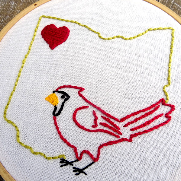 Ohio State Hand Embroidery Pattern