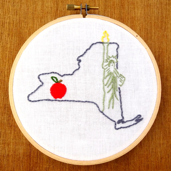New York State Embroidery Pattern