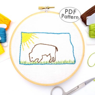 North Dakota Hand Embroidery Pattern