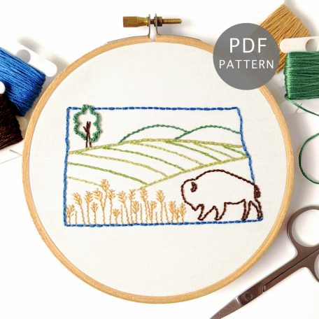 North Dakota Hand Embroidery Pattern