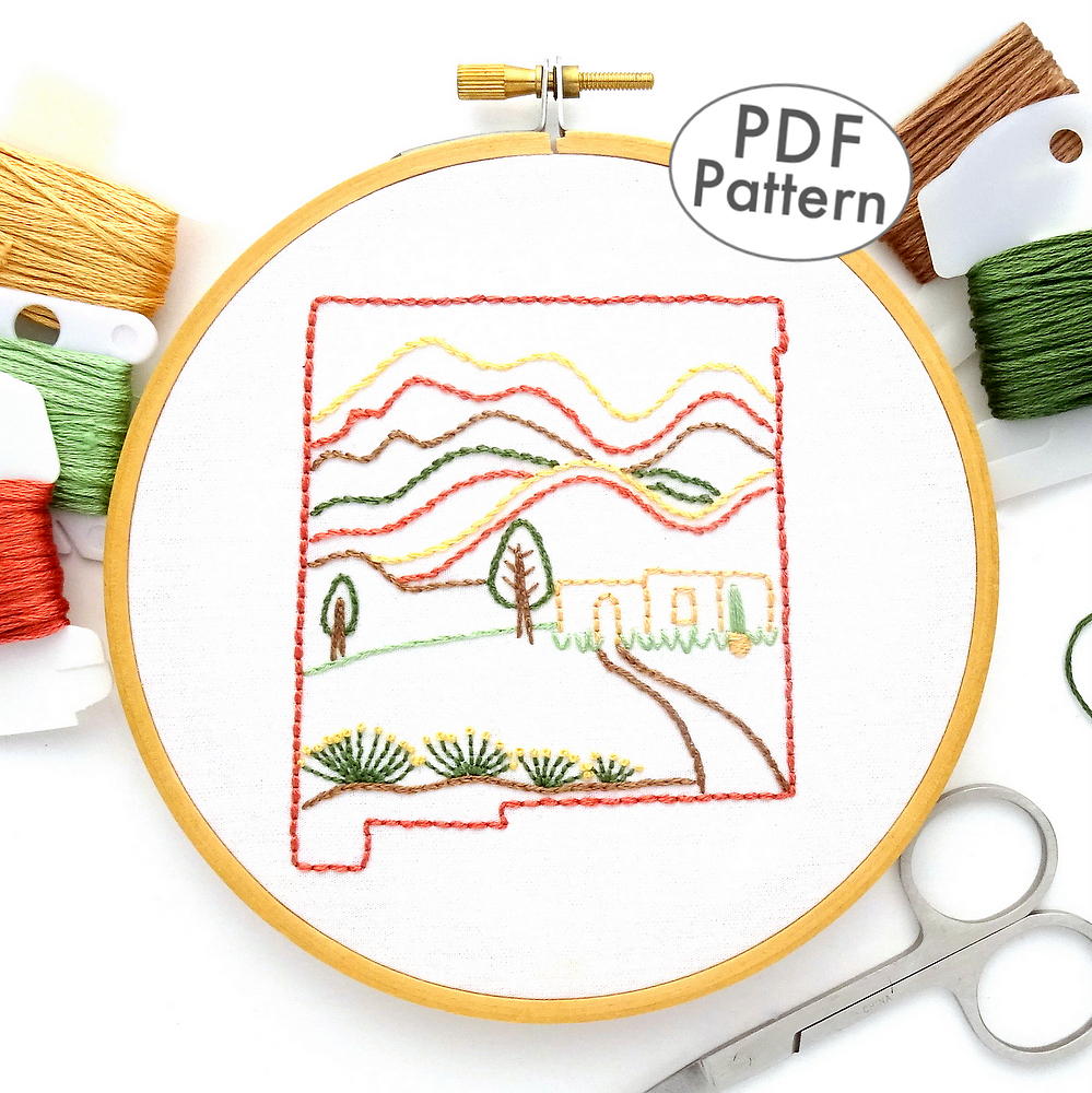 New Mexico Hand Embroidery Pattern