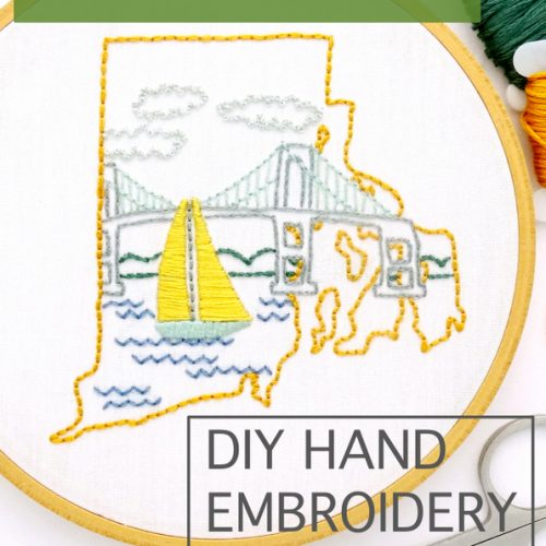 Rhode Island Hand Embroidery Pattern Wandering Threads Embroidery