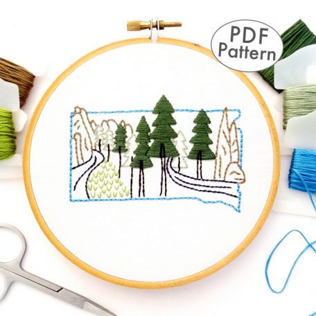 South Dakota Hand Embroidery Pattern