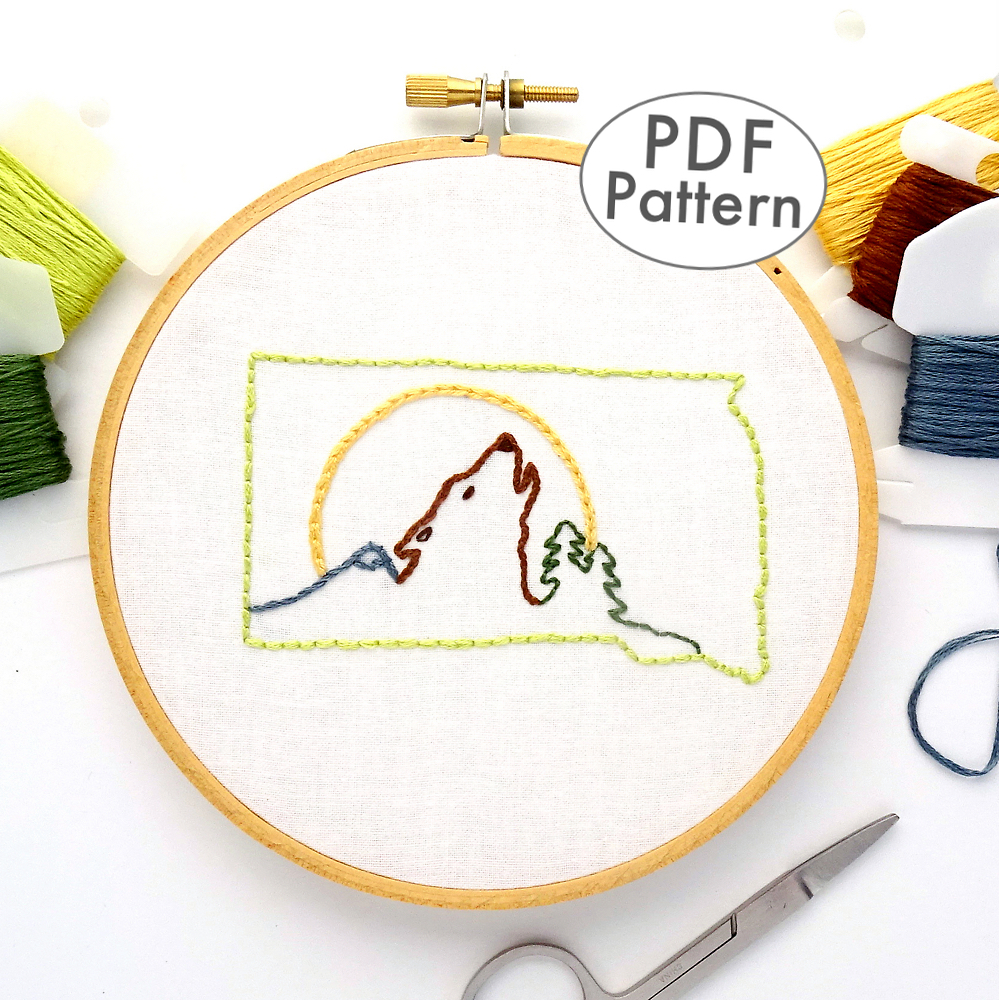 South Dakota Hand Embroidery Pattern