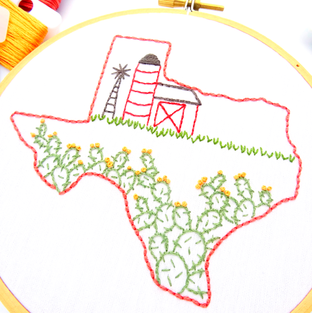 Texas Hand Embroidery Pattern