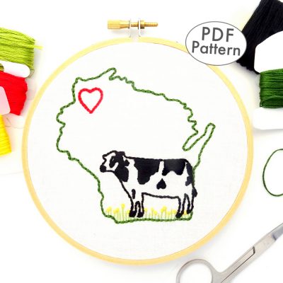 Wisconsin Hand Embroidery Pattern