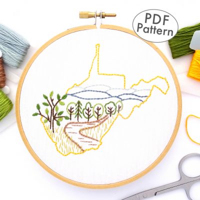 West Virginia Hand Embroidery Pattern