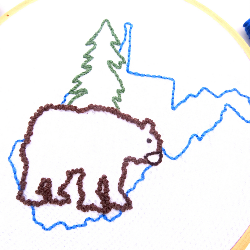 West Virginia Hand Embroidery Pattern