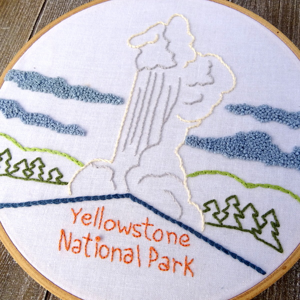 Yellowstone National Park Hand Embroidery Pattern