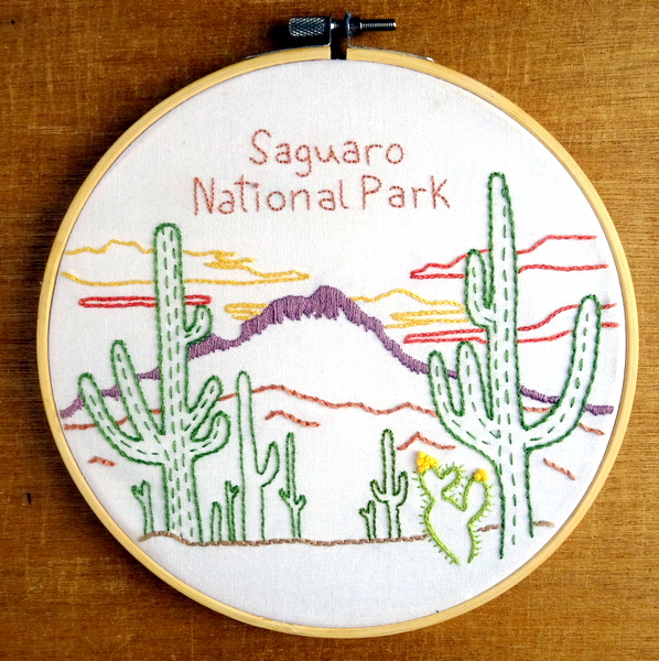 Saguaro National Park Embroidery Pattern