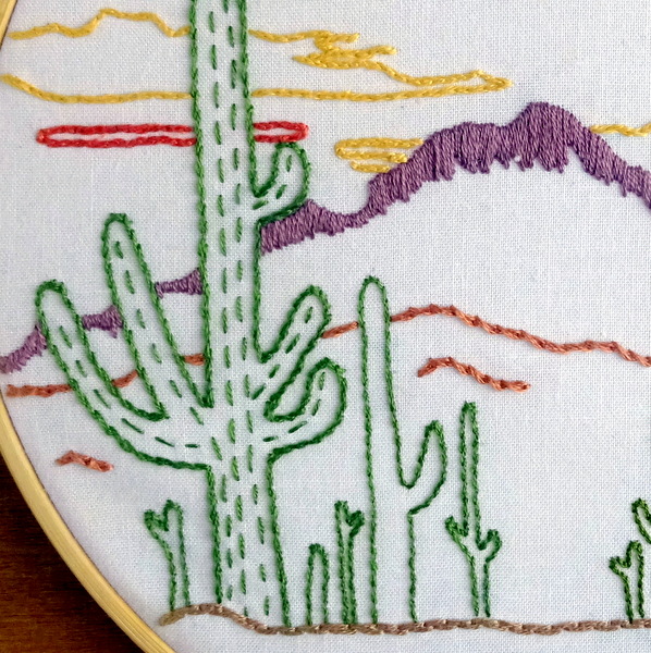 Saguaro National Park Embroidery Pattern