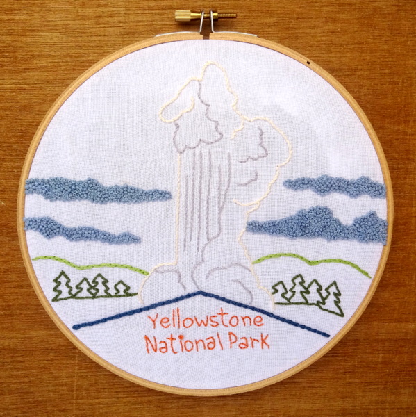 Yellowstone National Park Embroidery Pattern