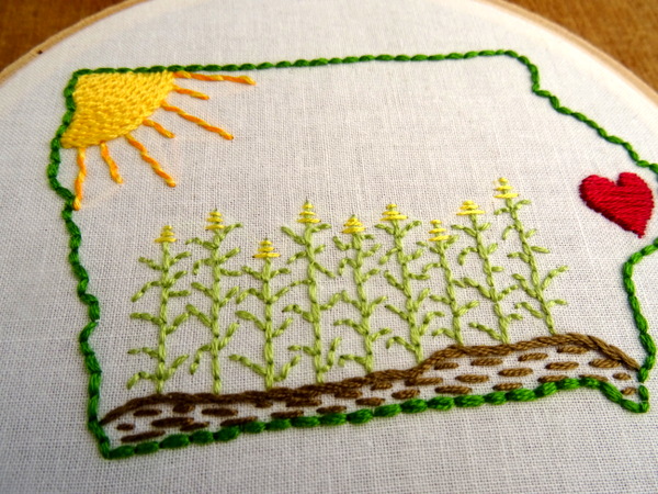 Iowa State Hand Embroidery Pattern
