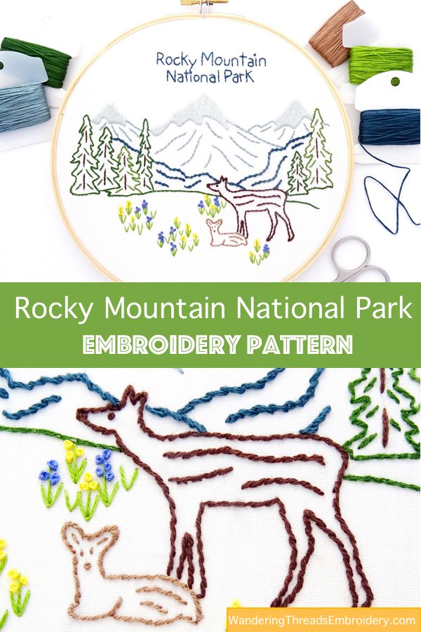 Rocky Mountain National Park Hand Embroidery Pattern