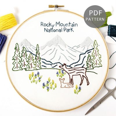 Rocky Mountain National Park Hand Embroidery Pattern