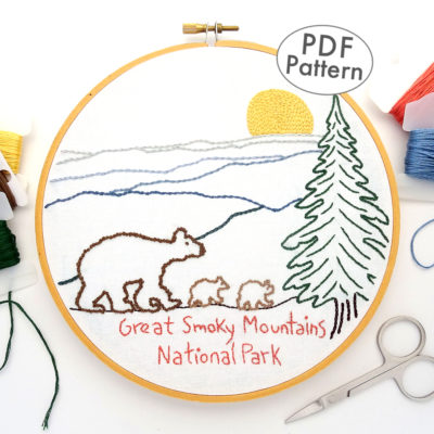 Great Smoky Mountain National Park Embroidery Pattern