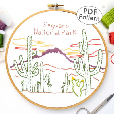 Saguaro National Park Embroidery Pattern