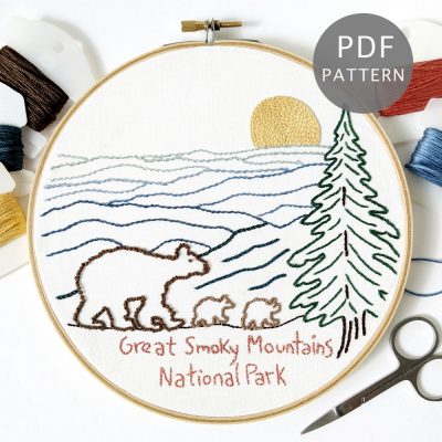 Great Smoky Mountains National Park Hand Embroidery Pattern