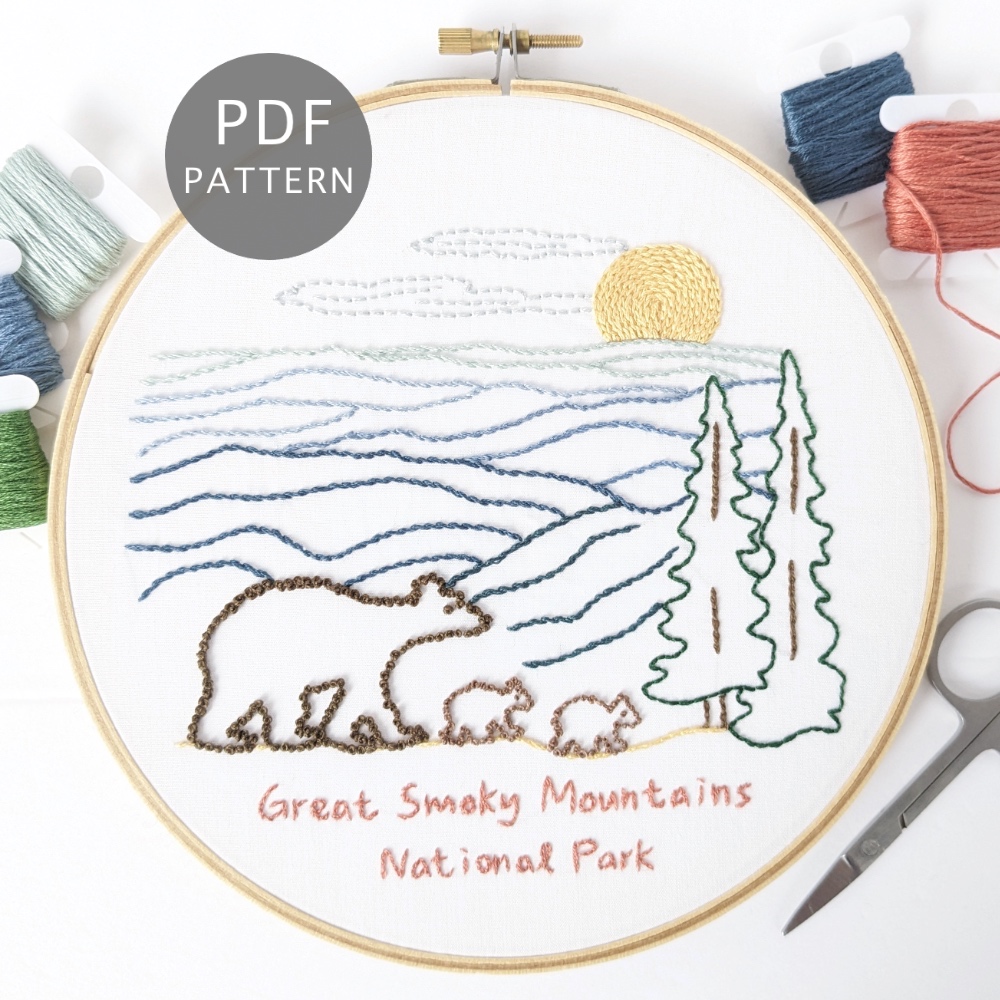 Great Smoky Mountain National Park Hand Embroidery Pattern