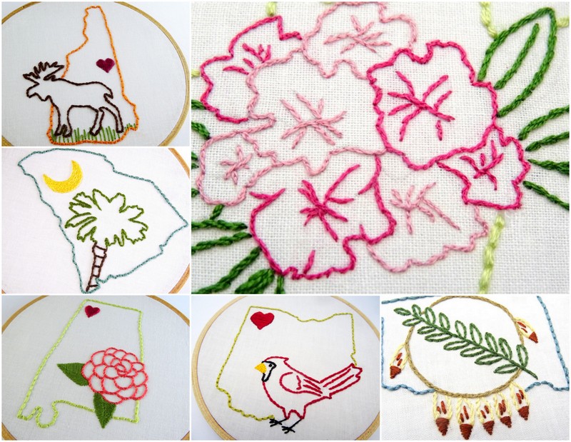 50 States, 50 Embroidery Patterns