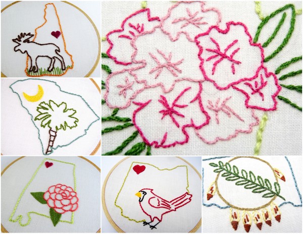 50 States, 50 Embroidery Patterns