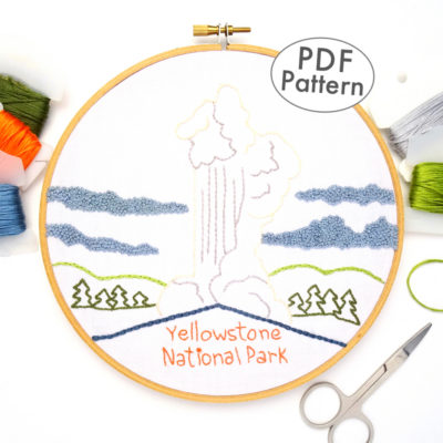 Yellowstone National Park Embroidery Pattern