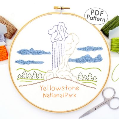 Yellowstone National Park Hand Embroidery Pattern