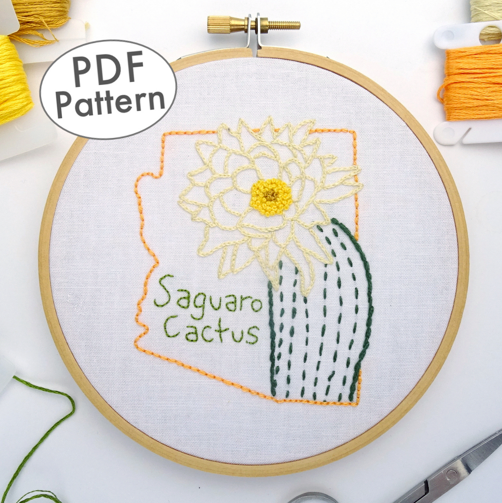 Arizona Flower DIY Hand Embroidery Pattern
