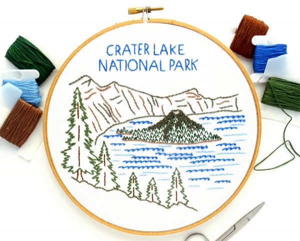 Crater Lake National Park Hand Embroidery Pattern