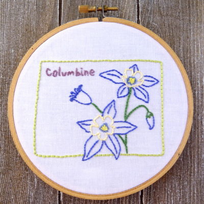 Colorado State Flower Hand Embroidery Patten {Columbine}