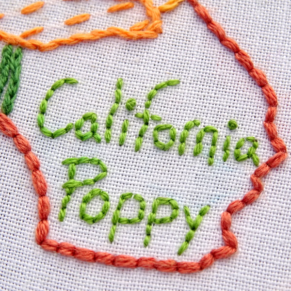 California State Flower Hand Embroidery Patten {Poppy}