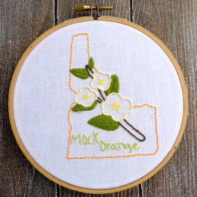 Idaho State Flower Hand Embroidery Pattern {Mock Orange}