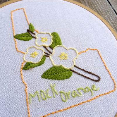 Idaho State Flower Hand Embroidery Pattern {Mock Orange}