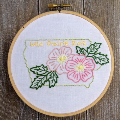Iowa State Flower Hand Embroidery Pattern {Wild Prairie Rose}