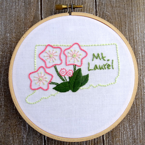 Connecticut State Flower Hand Embroidery Pattern {Mt. Laurel}