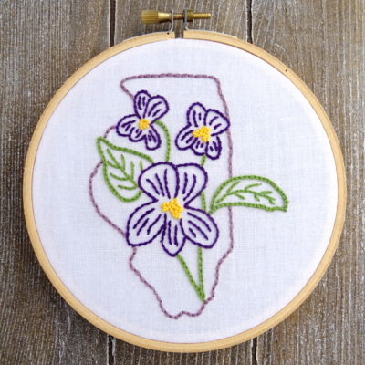 Illinois State Flower Hand Embroidery Pattern {Violet}