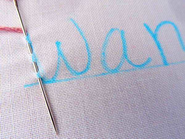 How to hand embroider letters