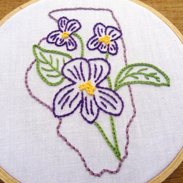 Illinois State Flower Embroidery Pattern {Violet}
