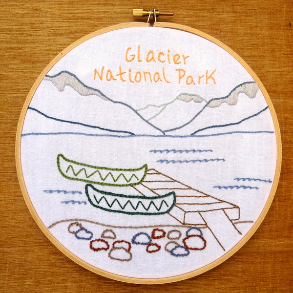 Glacier National Park Embroidery Pattern