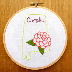 Alabama State Flower Embroidery Pattern {Camellia}