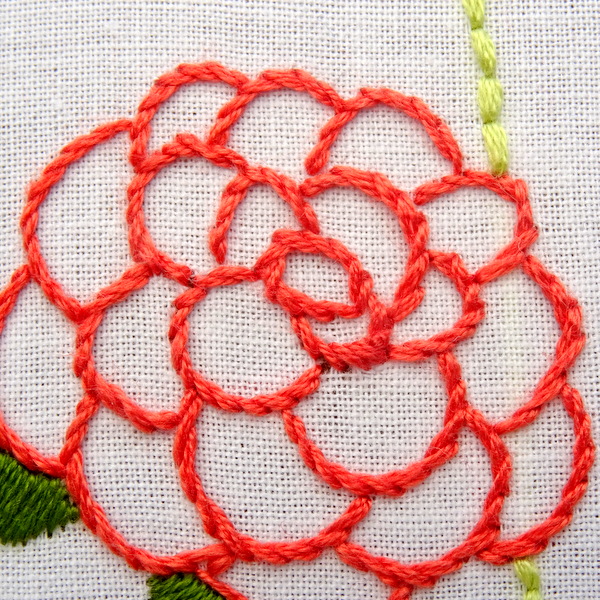 Alabama State Flower Embroidery Pattern {Camellia}