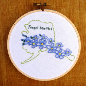 Alaska State Flower Embroidery Pattern {Forget-Me-Not}