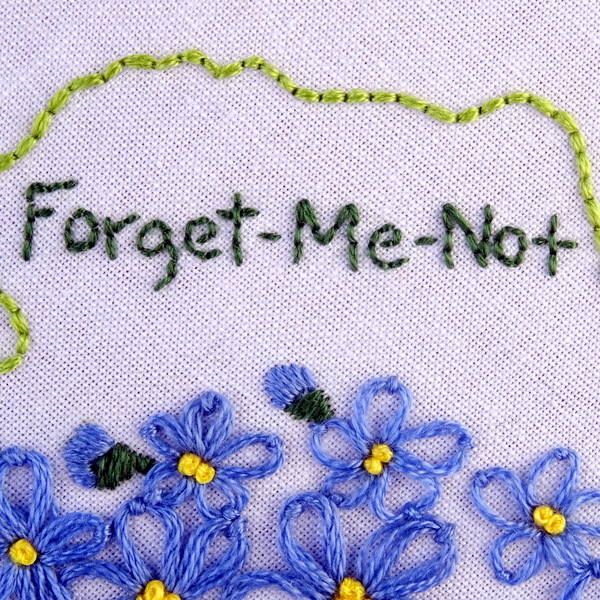 Alaska State Flower Embroidery Pattern {Forget-Me-Not}