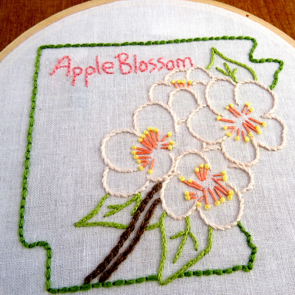 Arkansas State Flower Embroidery Pattern {Apple Blossom}