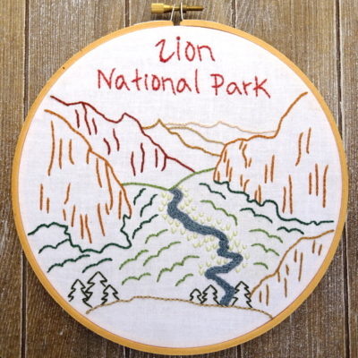 Zion National Park Hand Embroidery Pattern