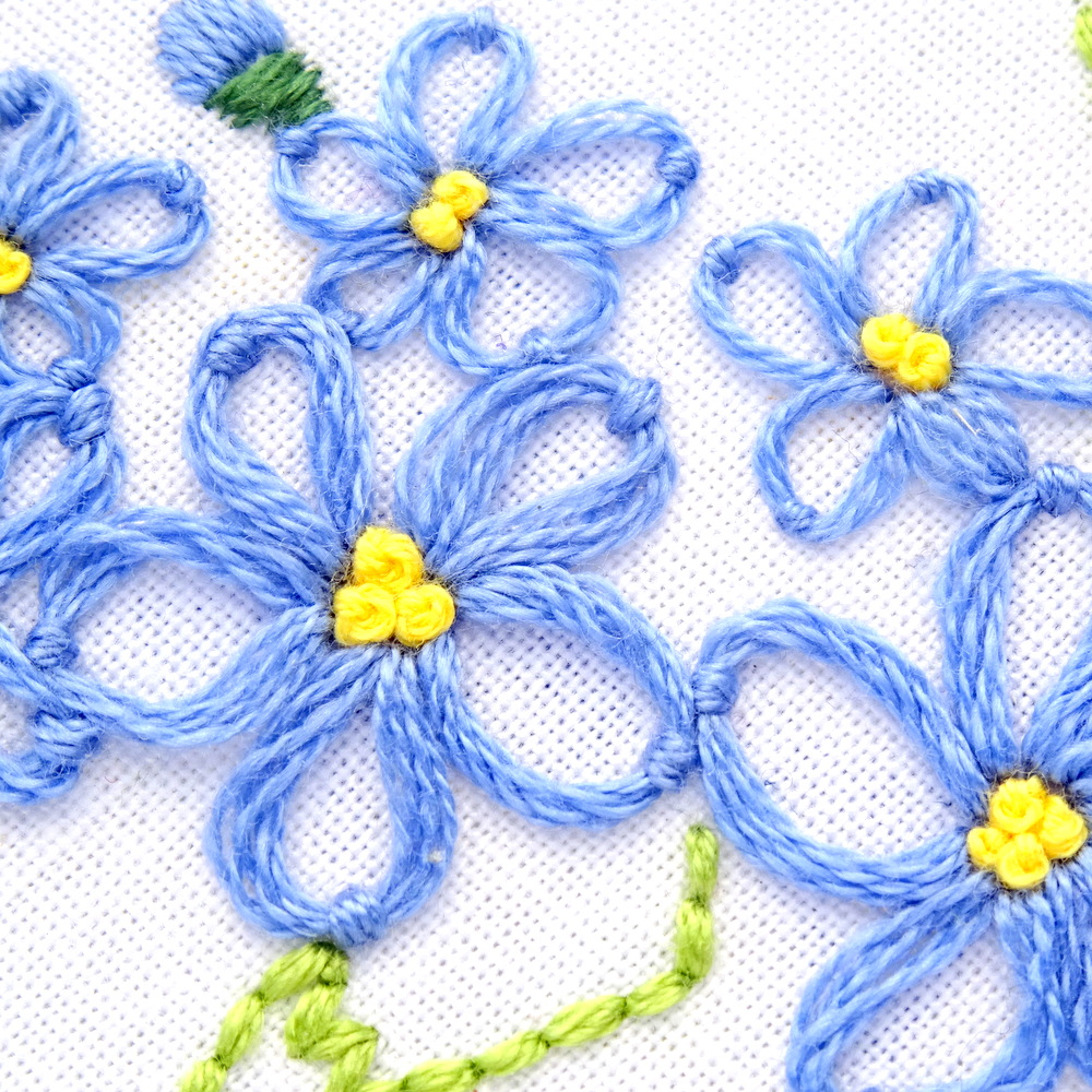 Alaska State Flower Hand Embroidery Pattern {Forget-Me-Not}