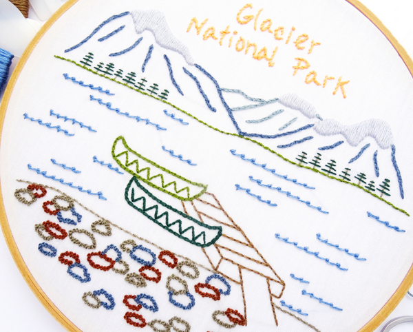 Glacier National Park Hand Embroidery Pattern