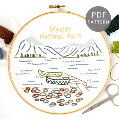 Glacier National Park Hand Embroidery Pattern