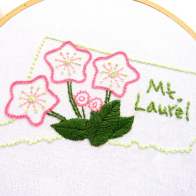 Connecticut State Flower Hand Embroidery Pattern { Mt. Laurel}