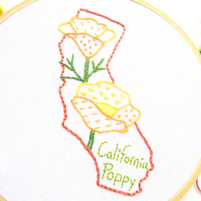 California Flower Hand Embroidery Pattern {California Poppy}